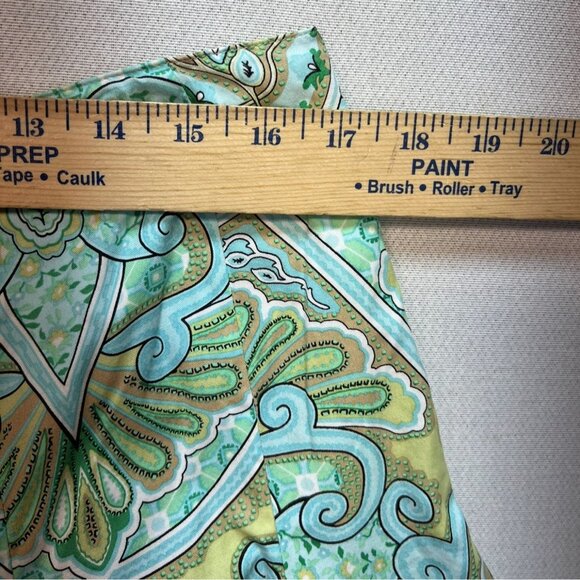 Talbots Womens Paisley A-Line Skirt Size 14 Green Floral Summer Boho Casual Y2K - Picture 4 of 12